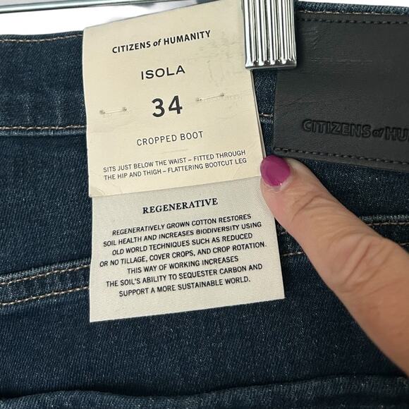 Citizens of Humanity Isola Cropped Boot Jean Women's 34 Frayed Regency Blue NEW - Picture 7 of 11